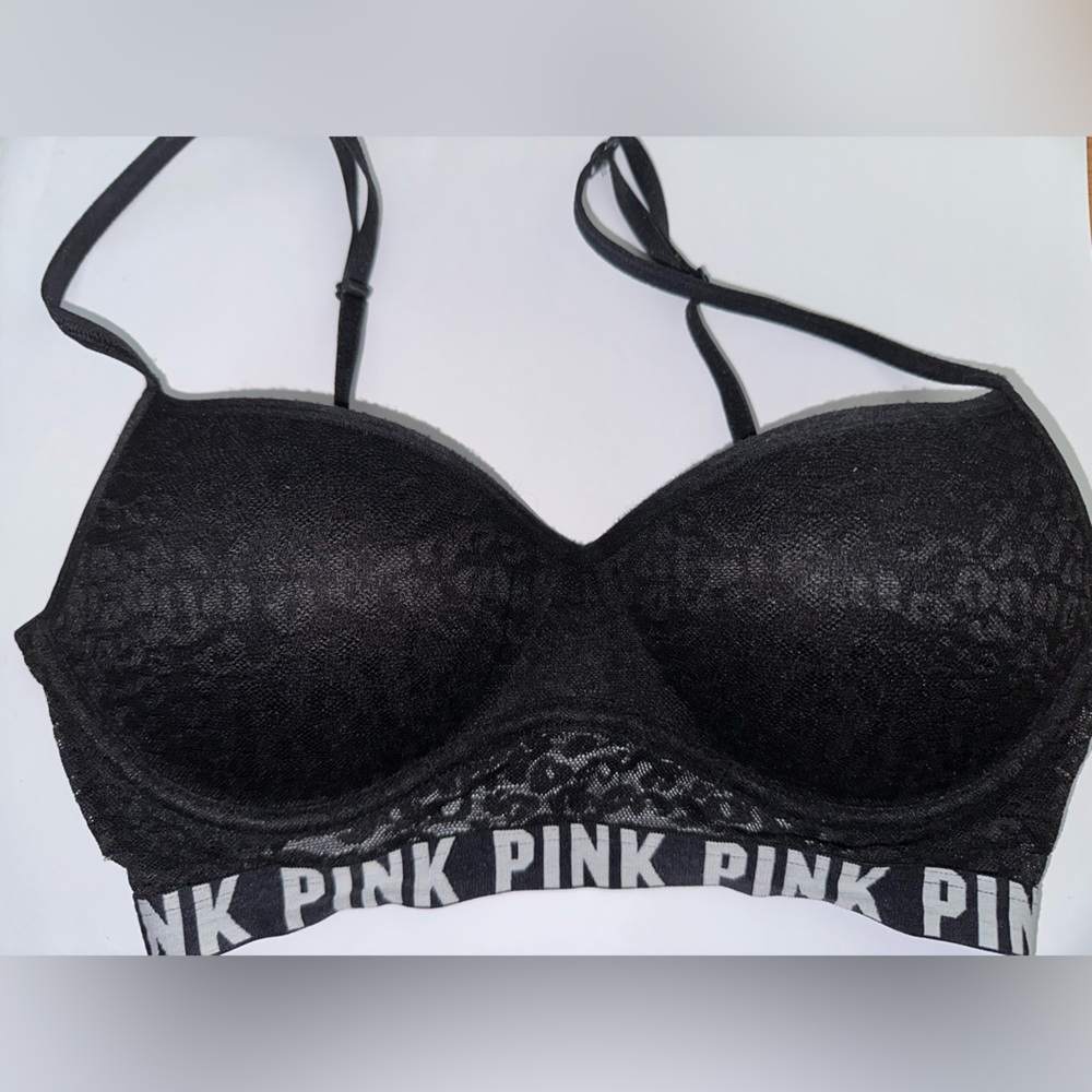 PINK Black Bra